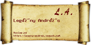 Legény András névjegykártya